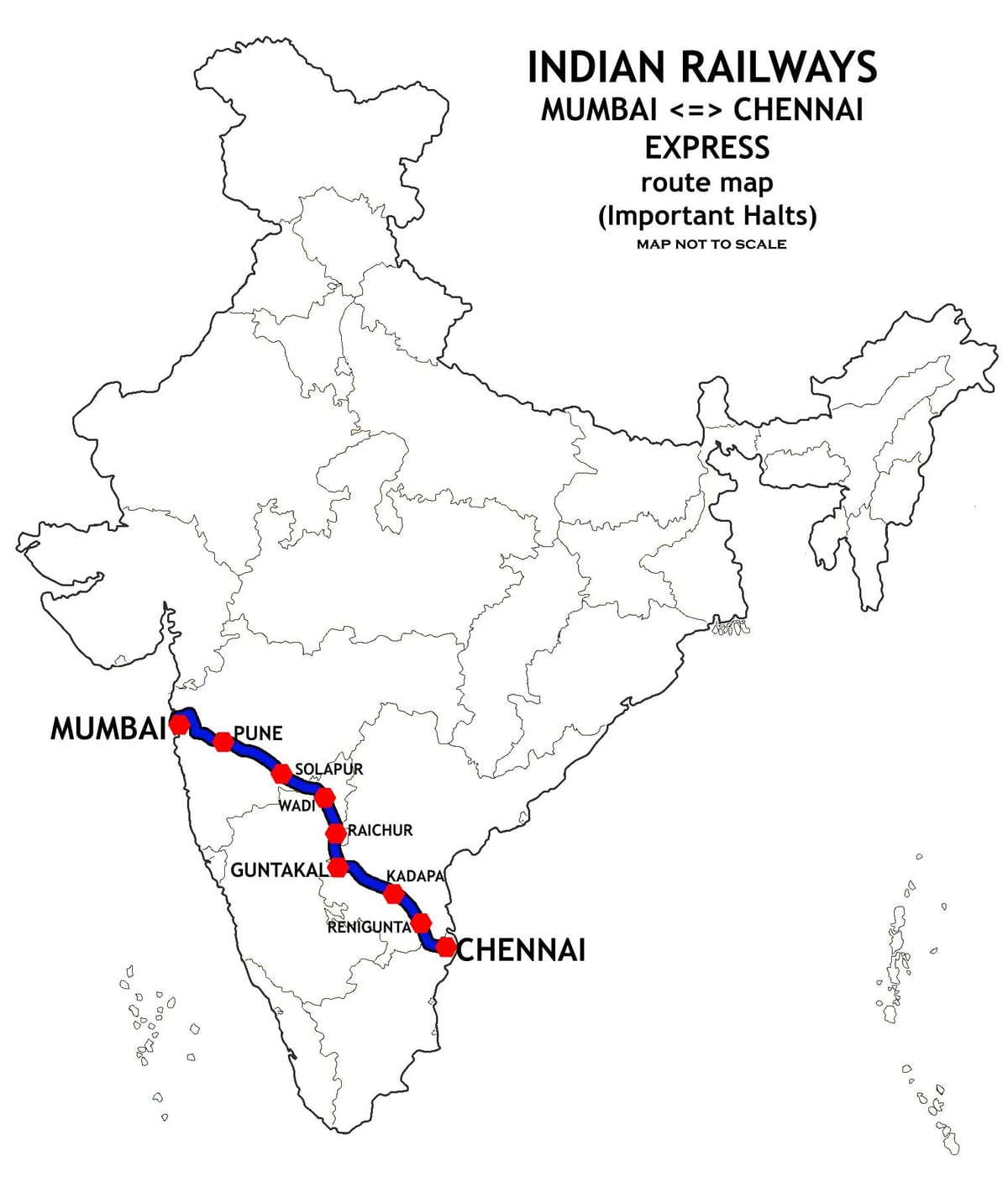 Mumbai to Chennai map